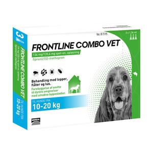 Frontline Combo Vet - hund 10-20 kg - 3 pipetter