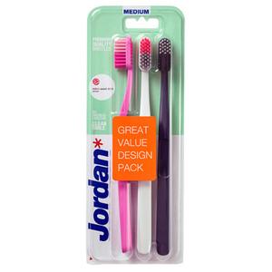 Jordan Clean Smile tandbørste, medium - 3 stk.