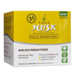 HUSK - FiberHUSK + Mælkesyrebakterier + Inulin - 28 x 5 g