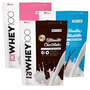 Bodylab Whey 100 proteinpulver 1 kg - flere varianter