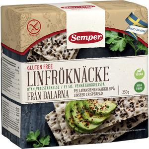 glutenfrit knækbrød med hørfrø fra Semper Med24.dk