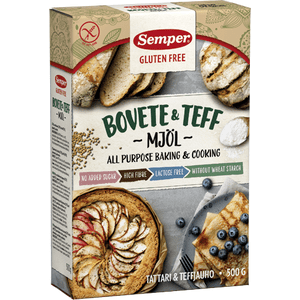 Glutenfri boghvede og teff mel fra Semper laktosefri brød bagning Med24.dk