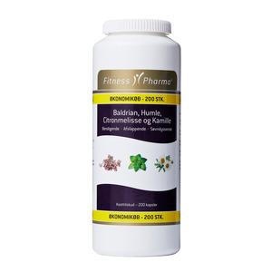 Fitness Pharma ØKO Baldrian, Humle, Citronmelisse, Kamille - 200 kapsler