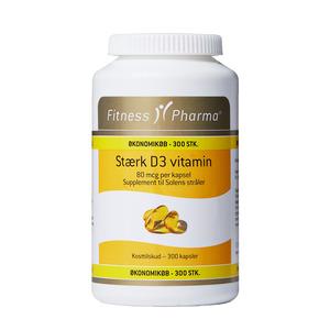 Fitness Pharma Stærk D3 Vitamin - 300 kapsler