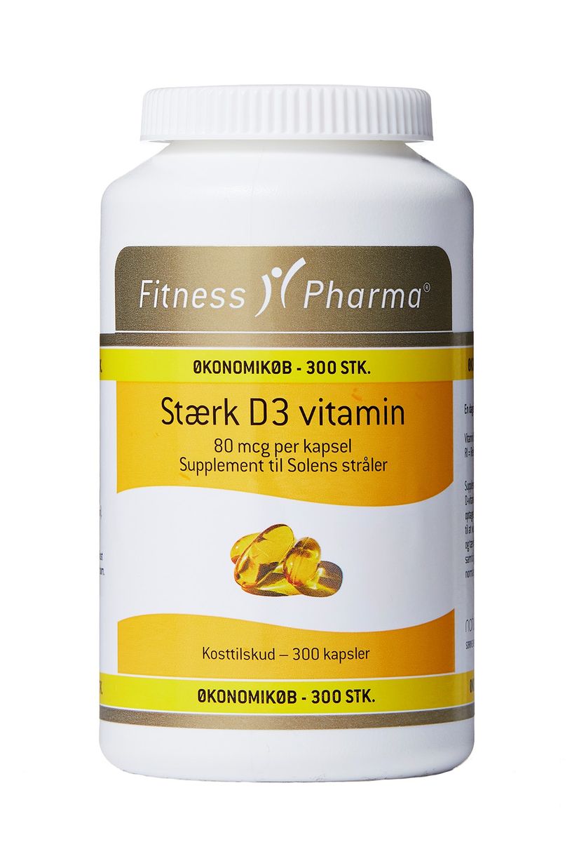 Fitness Pharma Stærk D3 Vitamin - 300 kaps.