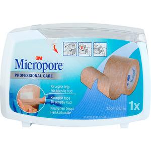 Micropore Papirtape - Hudfarvet - 2,5 cm x 9,14 m plaster til følsom hud