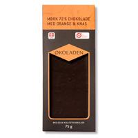 Økoladen Chokolade mørk orange/knas Ø - 75.