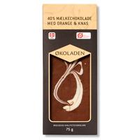 Økoladen Chokolade mælk orange/knas Ø 40% - 75 g.