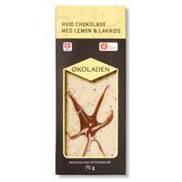 Økoladen Chokolade hvid lemon/lakrids Ø - 75 g.
