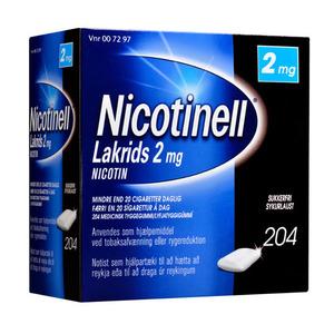 Nicotinell Tyggegummi (Lakrids) 2mg - 204 stk