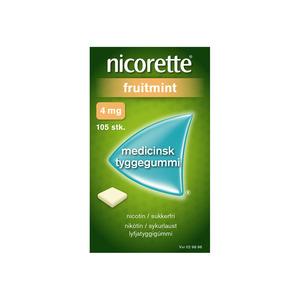 Nicorette tyggegummi (Fruitmint), 4mg - 105 stk