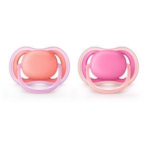 Philips Avent Ultra Air sut, pink/rød 6-18 mdr - 2 stk