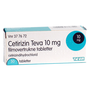 Cetirizin Teva 10 mg - 50 tabletter