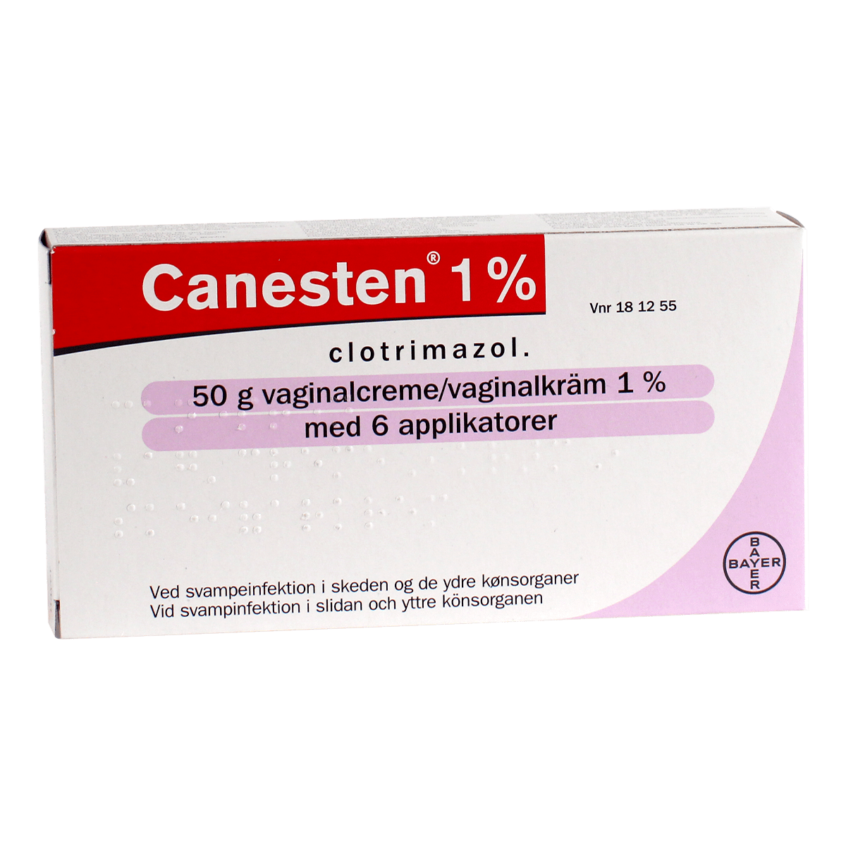 Canesten 1 creme m/6 applikatorer 50g Med24.dk