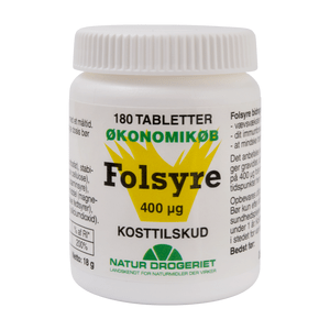 Natur-Drogeriet Folsyre 400 µg (Økonomikøb) - 180 tab