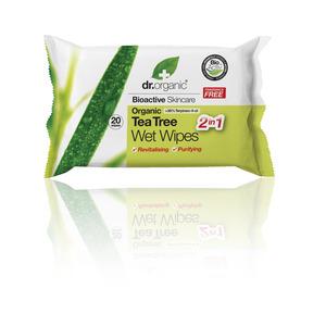 Dr. Organic Tea Tree Wet Wipes - 20 stk