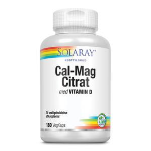 Solaray Cal-Mag Citrat med vitamin D - 180 kaps.