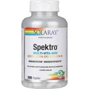 Solaray Spektro Multi-Vita-Min uden Jern og Vitamin K 200 kapsler