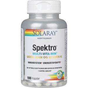 Solaray Spektro2 uden jern og K vitamin 100 kapsler
