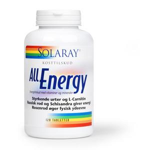 Solaray All Energy giver mere energi til hverdagen 120 tabletter - med24