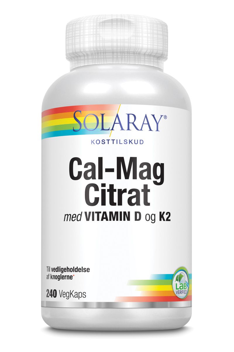 Køb Solaray CalMag Citrat med vitamin D og K2 hos Med24.dk