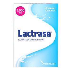 Lactrase er et enzym til lactoseintolerans, som anvendes for ikke at opleve gener ved indtagelse af mælkeprodukter