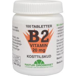 Natur-Drogeriet B2 vitamin 20 mg - 100 tabl