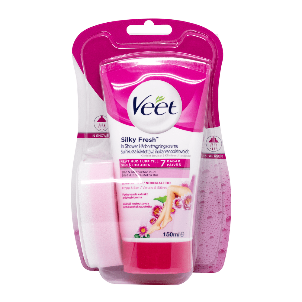 Køb Veet In Shower Hair Removal Creme 150 ml billigt hos Med24.dk