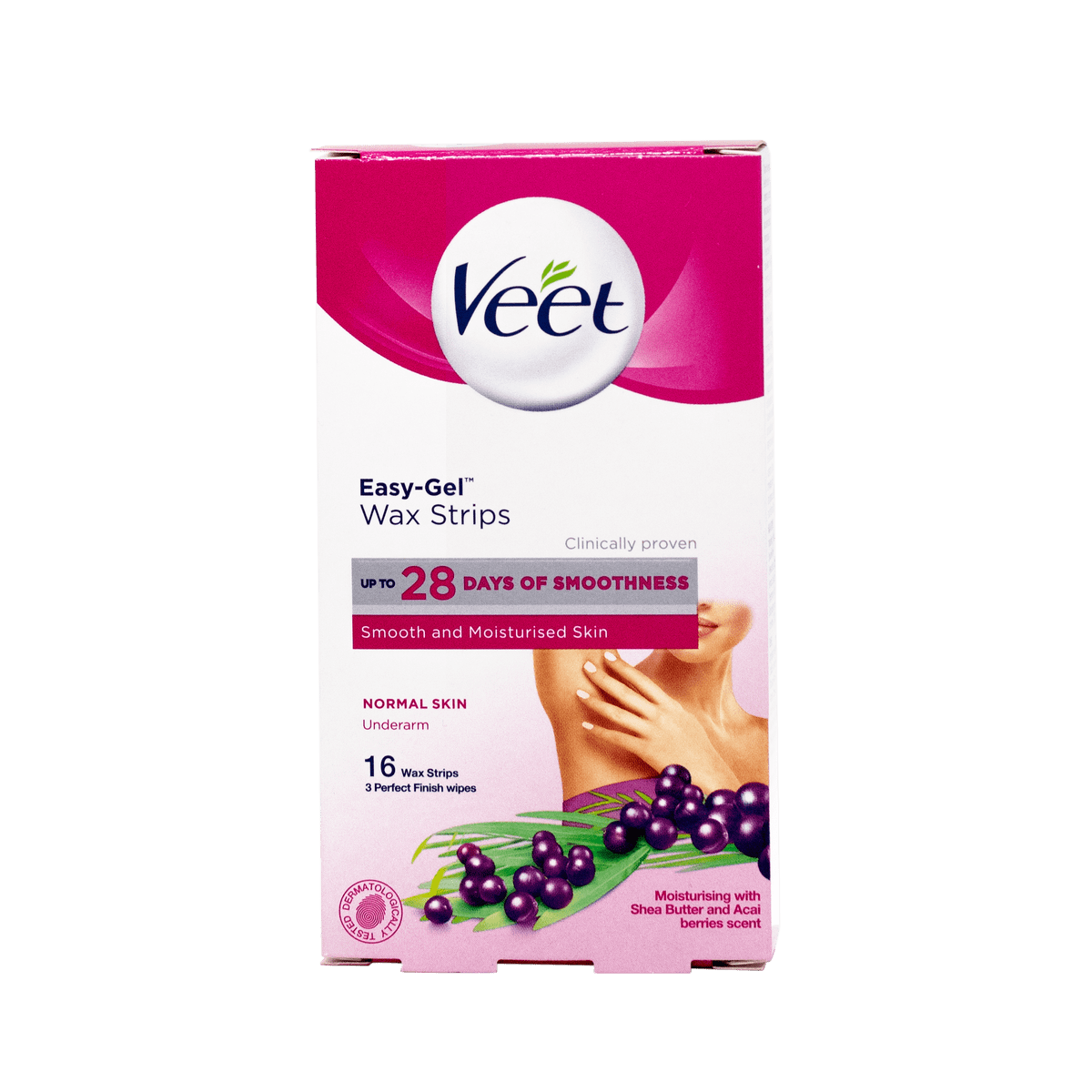 Køb Veet EasyGel Wax Strips Underarm 16 stk billigt hos Med24.dk