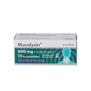Mucolysin Skovbær 600 mg - 10 brusetabletter