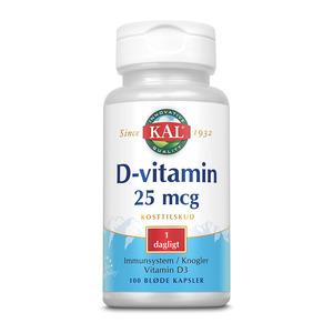 KAL D-vitamin 25 Âµg - 100 kaps.