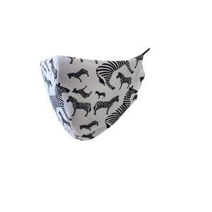 Stofmaske 2-lag zebra/sort vendbart - 1 stk.