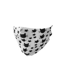 Stofmaske 2-lag katte/sort vendbart - 1 stk.