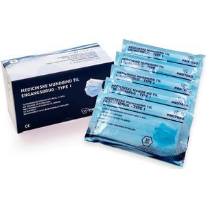 Protego medicinsk mundbind type I - 50 stk.