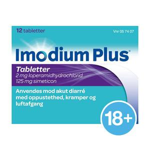Imodium Plus 2mg +125 mg - 12 stk.