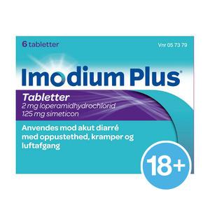 Imodium Plus 2mg +125 mg - 6 stk.