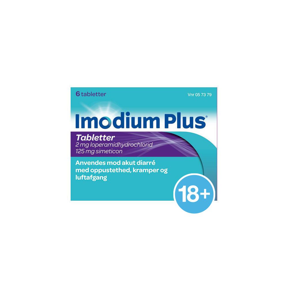 Imodium Plus 2mg +125 mg 6 stk. Med24.dk