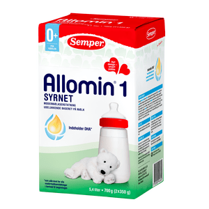Allomin 1 syrnet modermælkserstatning 0+ - 700 gr mælk baby Med24.dk