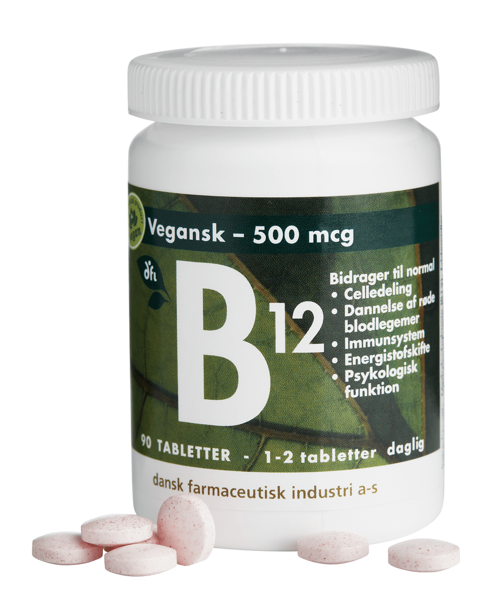 Denmark product data sample: B12-vitamin, 500 mcg - 90 tabl.