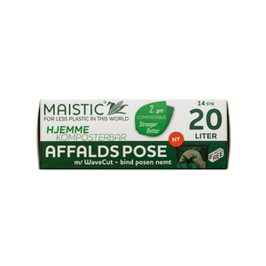 Maistic komposterbare affaldsposer 20 L, wave cut - 14 stk.