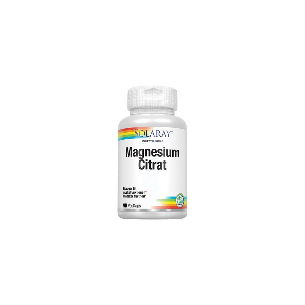 Køb Solaray Magnesium Citrat - 90 kaps. billigt hos Med24.dk