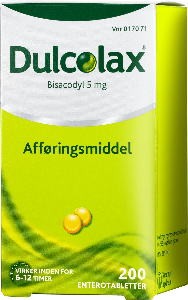 Denmark product data sample: Dulcolax enterotabletter 5mg - 200 stk.