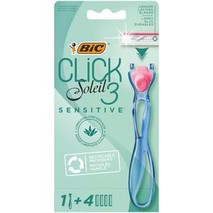 BIC Soleil Click 3 Sensetive barberskraber + 4 hoveder
