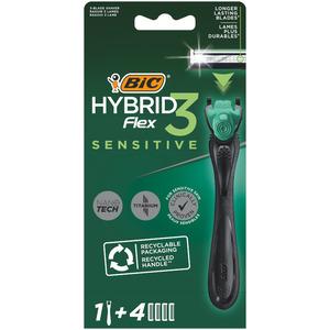 BIC Hybrid 3 Sensitive barberskraber + 4 hoveder