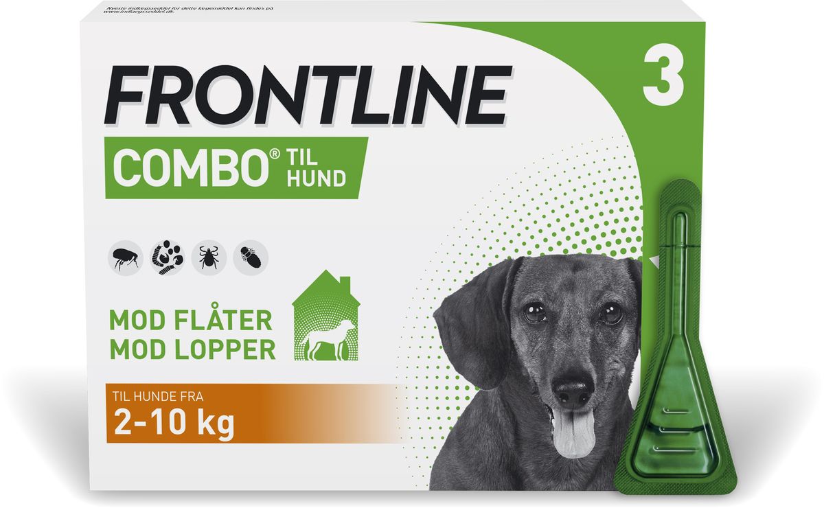 accent Natur ovn Frontline Combo Vet - hund 2-10 kg - 3 pipetter - Med24.dk