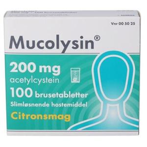 Mucolysin 200mg Citron - 100 brusetabletter