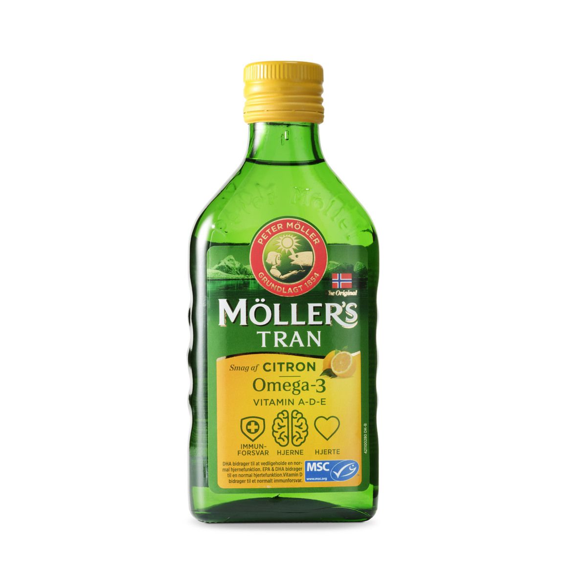 Møllers Tran fiskeolie - med citrus omega 3 - 250 ml - Med24.dk