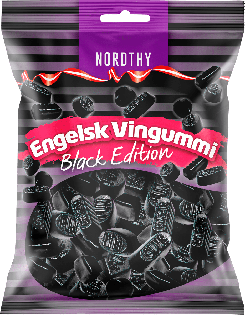 Nordthy Engelsk Vingummi Black Edition - 300 g hos Med24.dk