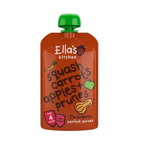 Ella's Kitchen Squash, Gulerod, Æble og svesker 4 mdr. Ø - 120 g