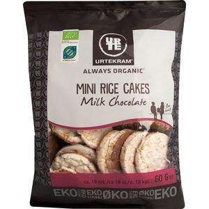 Små økologiske riskager med mælkechokolade